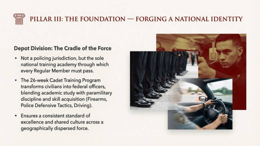 What is RCMP Depot Division role, how does RCMP Depot Division train officers, RCMP Cadet Training Program structure