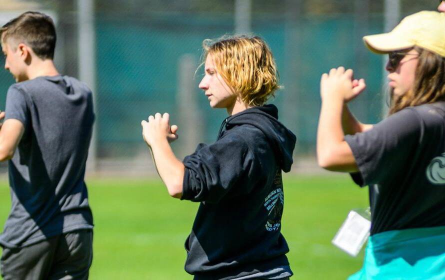 Women training outdoors preparing for RCMP fitness test