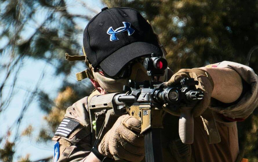 Firearms training representing RCMP Depot defensive tactics training